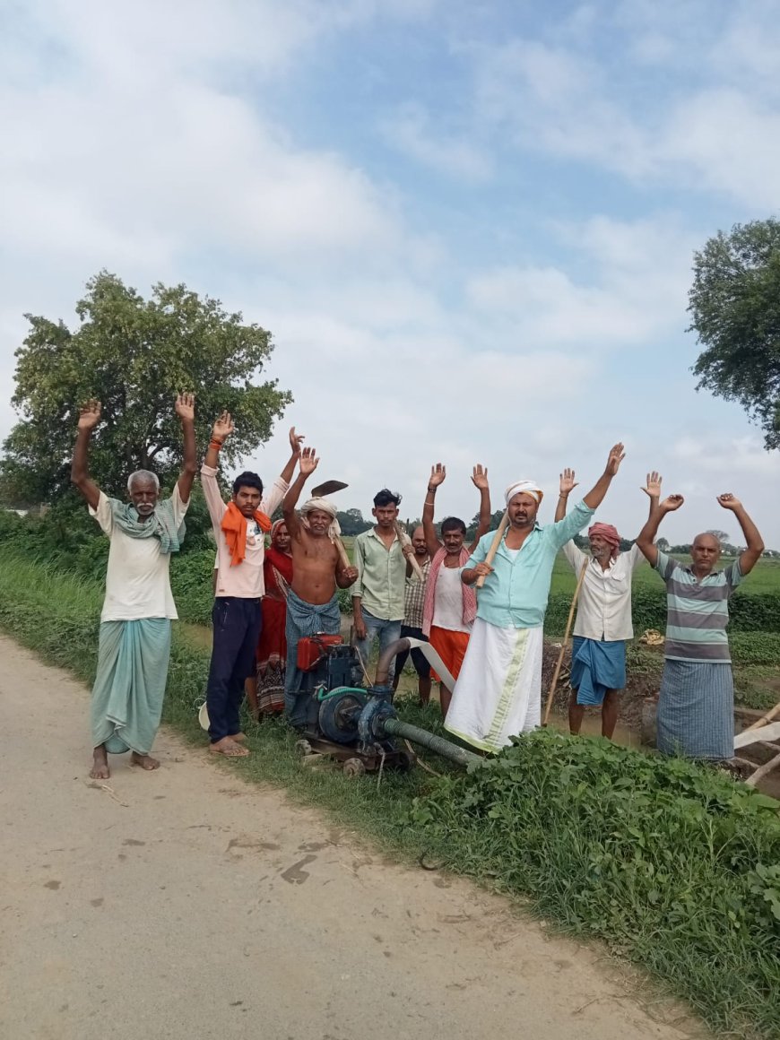 नहर में पानी न आने से किसान नाराज, किया प्रदर्शन